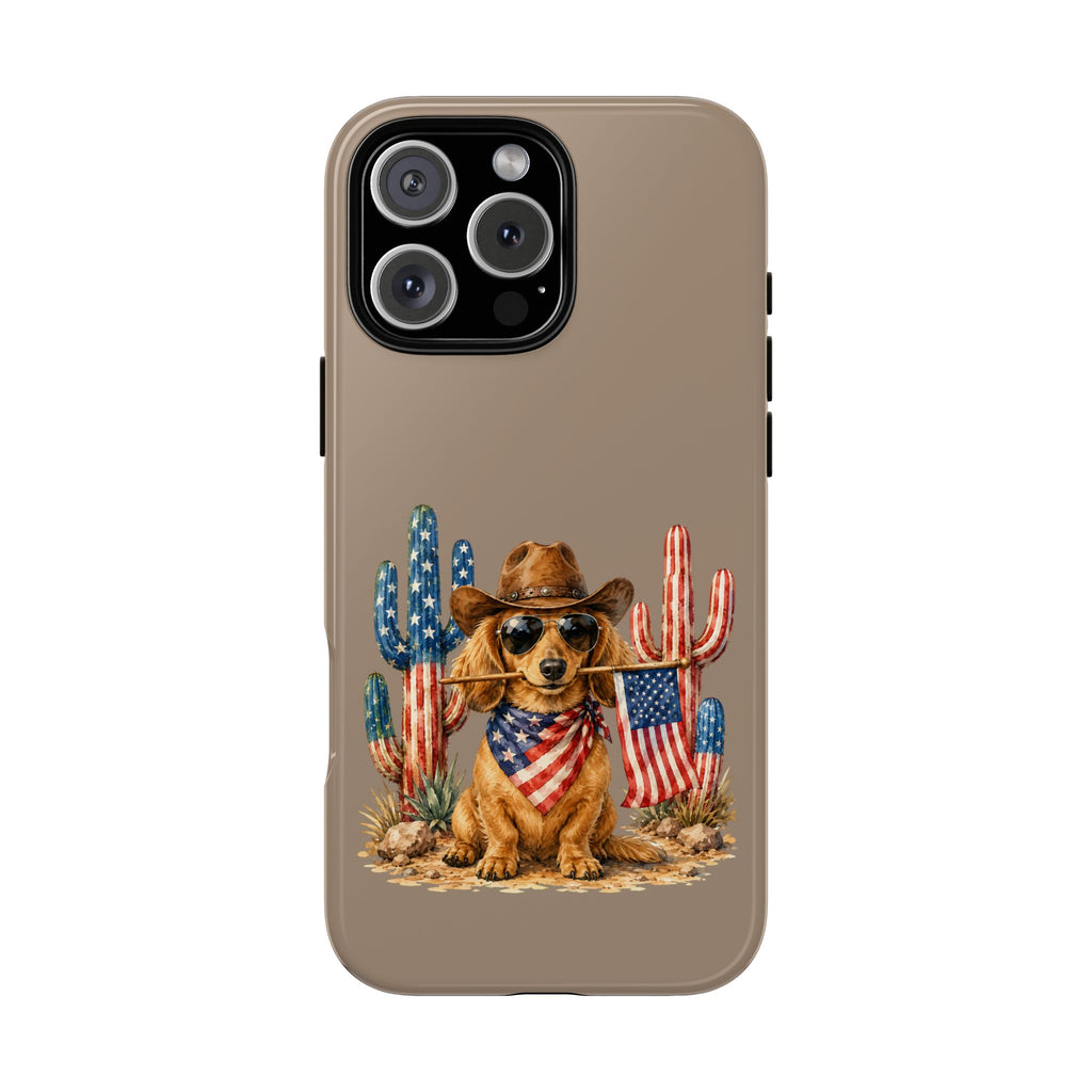 Patriotic Cowboy Dog Phone Case