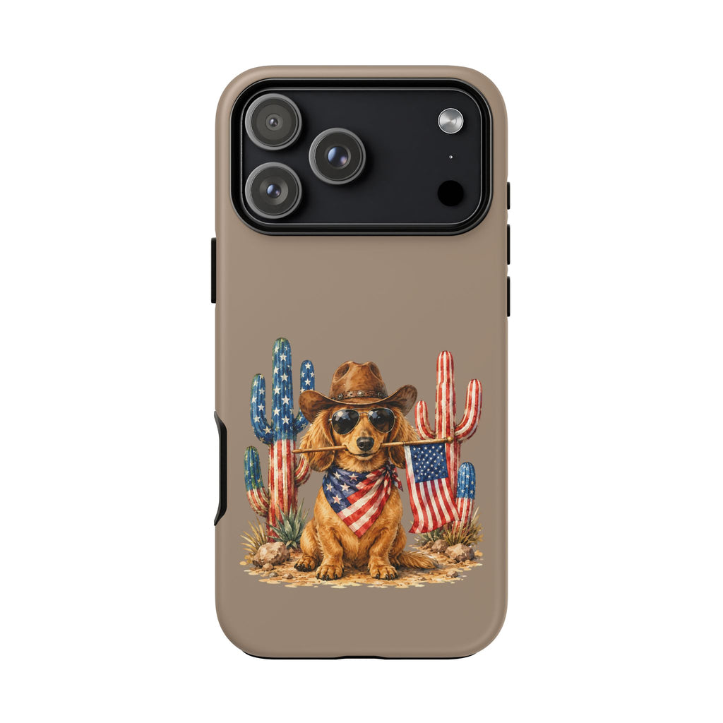 Patriotic Cowboy Dog Phone Case